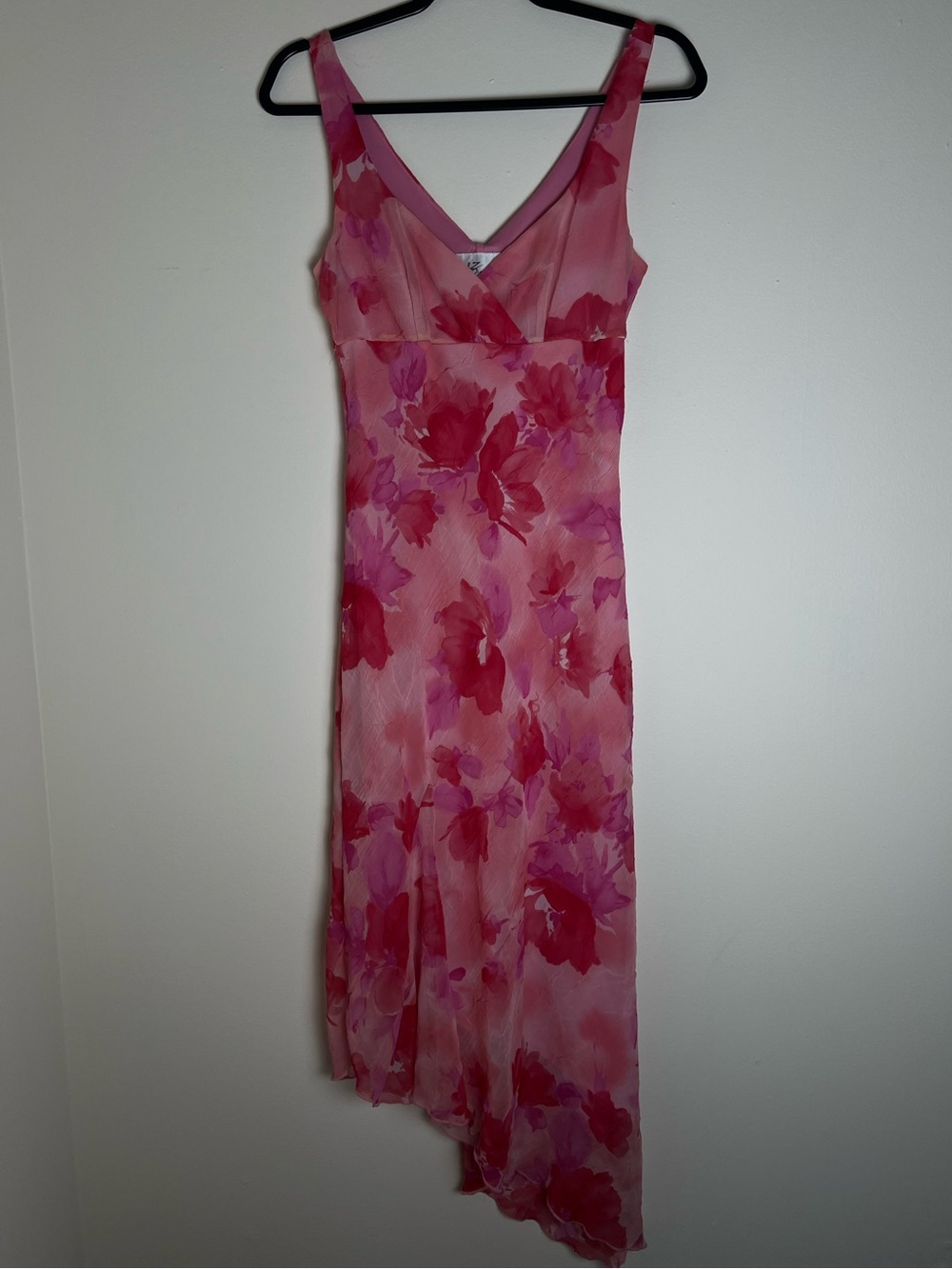 Vintage Y2K Floral V-Neck Slip Dress in Pink